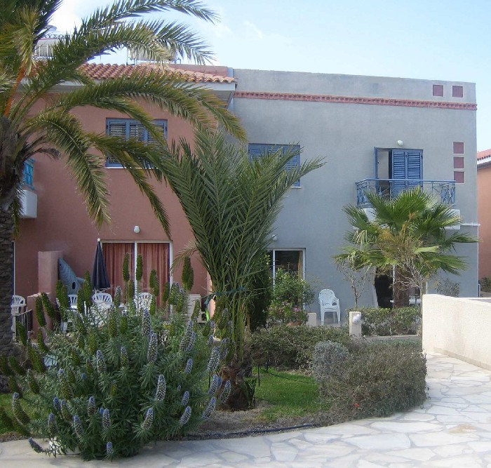 View of the terrace at Iris Cottages