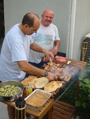 View of the bbq at work at Iris Cottages